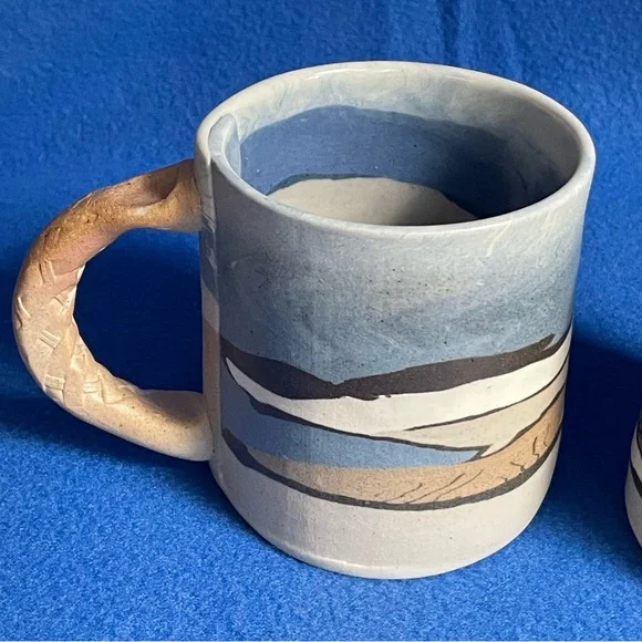 ☕️ Siegelle & Haley Handcrafted Mugs. Buzzard Mountain Pottery Line. PAIR. ☕️ - Picture 9 of 16